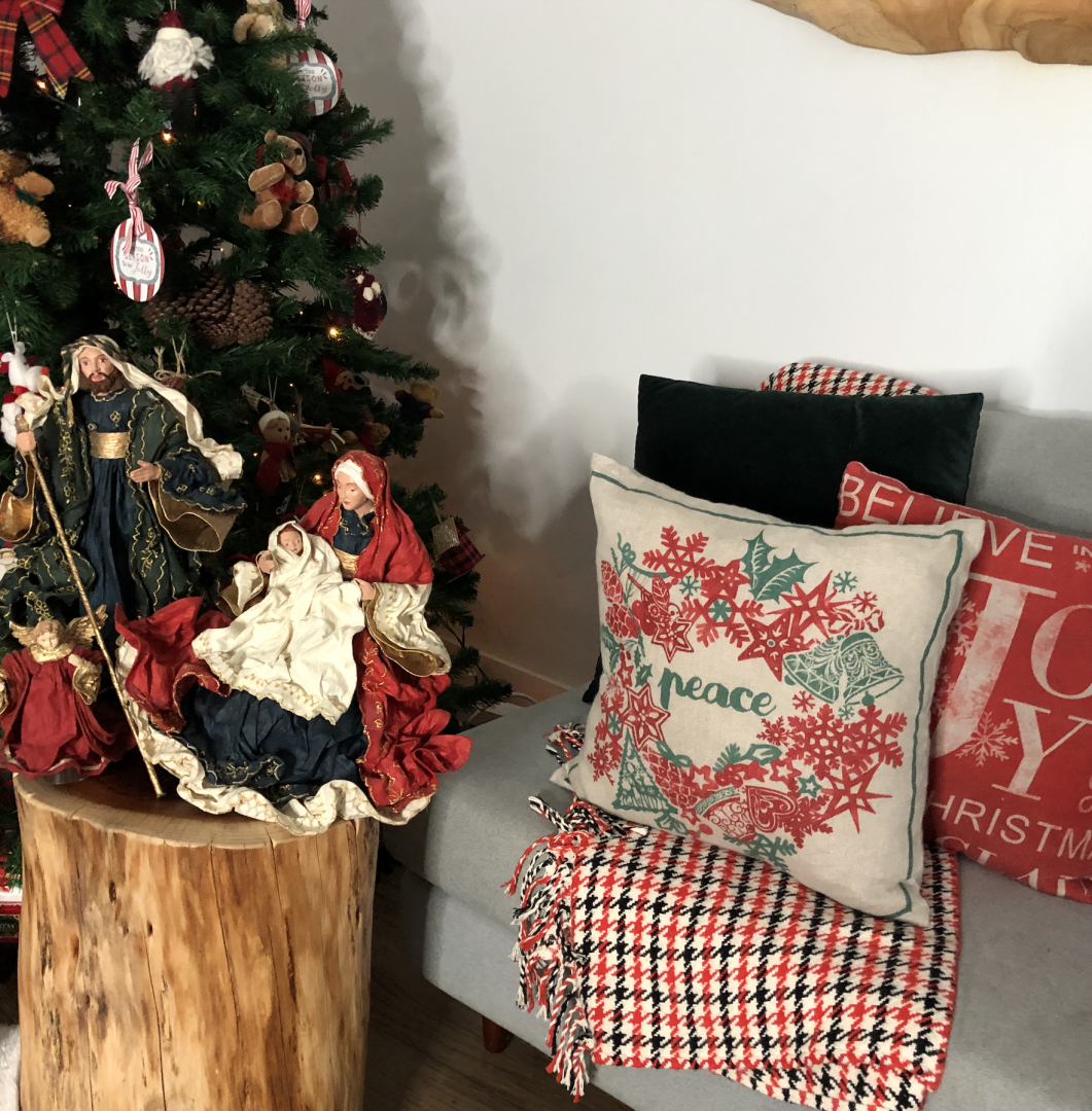  Decoração de Natal com mantas feita pela decoradora Inês Veiga Pereiro do Porto